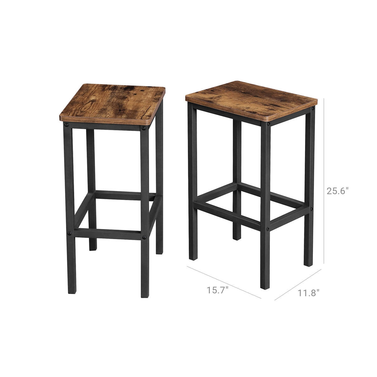 Set of 2 Industrial Bar Stools