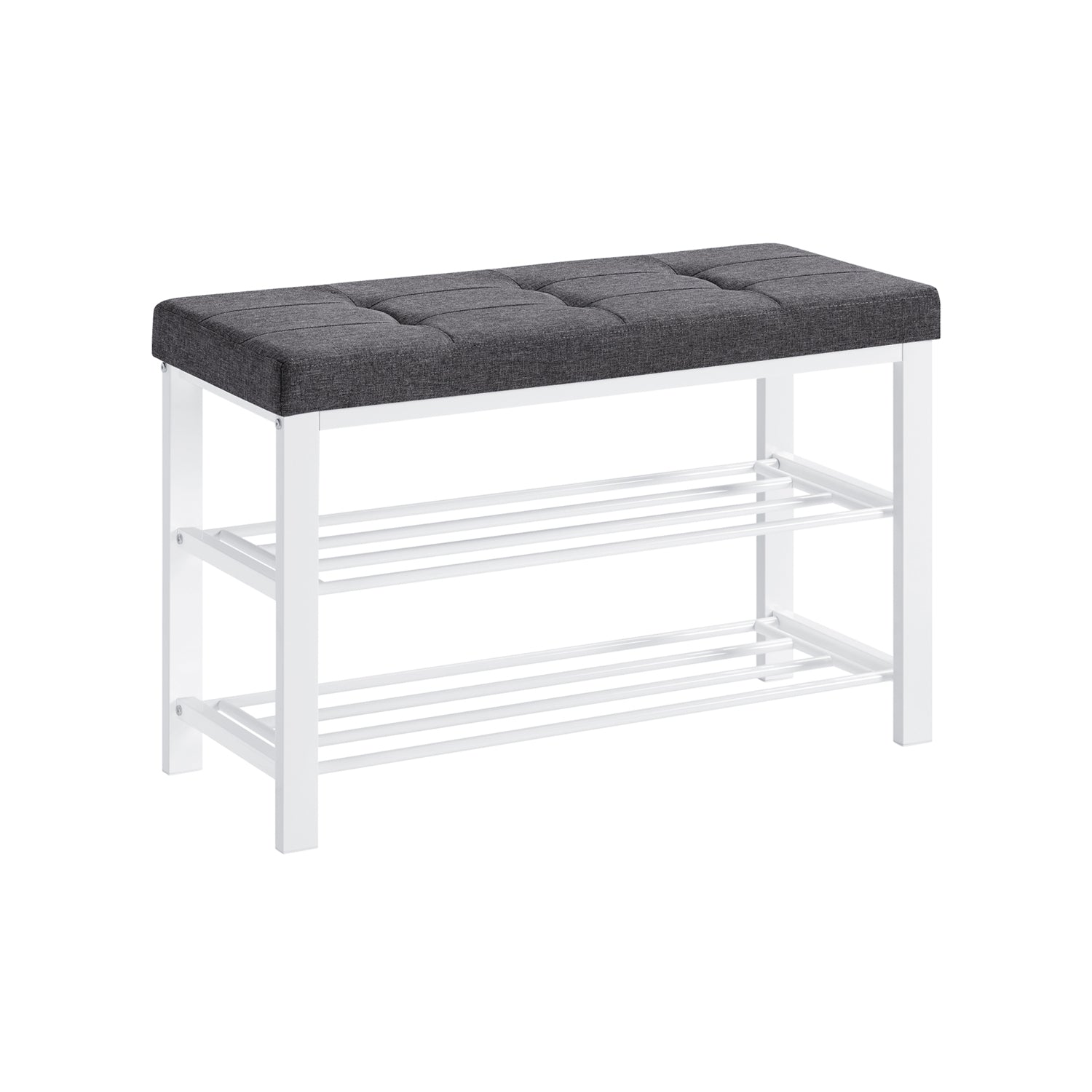 3-Tier Shoe Rack for Entryway Organizer with Foam Padded Seat - Cream Cloud, Cloud White