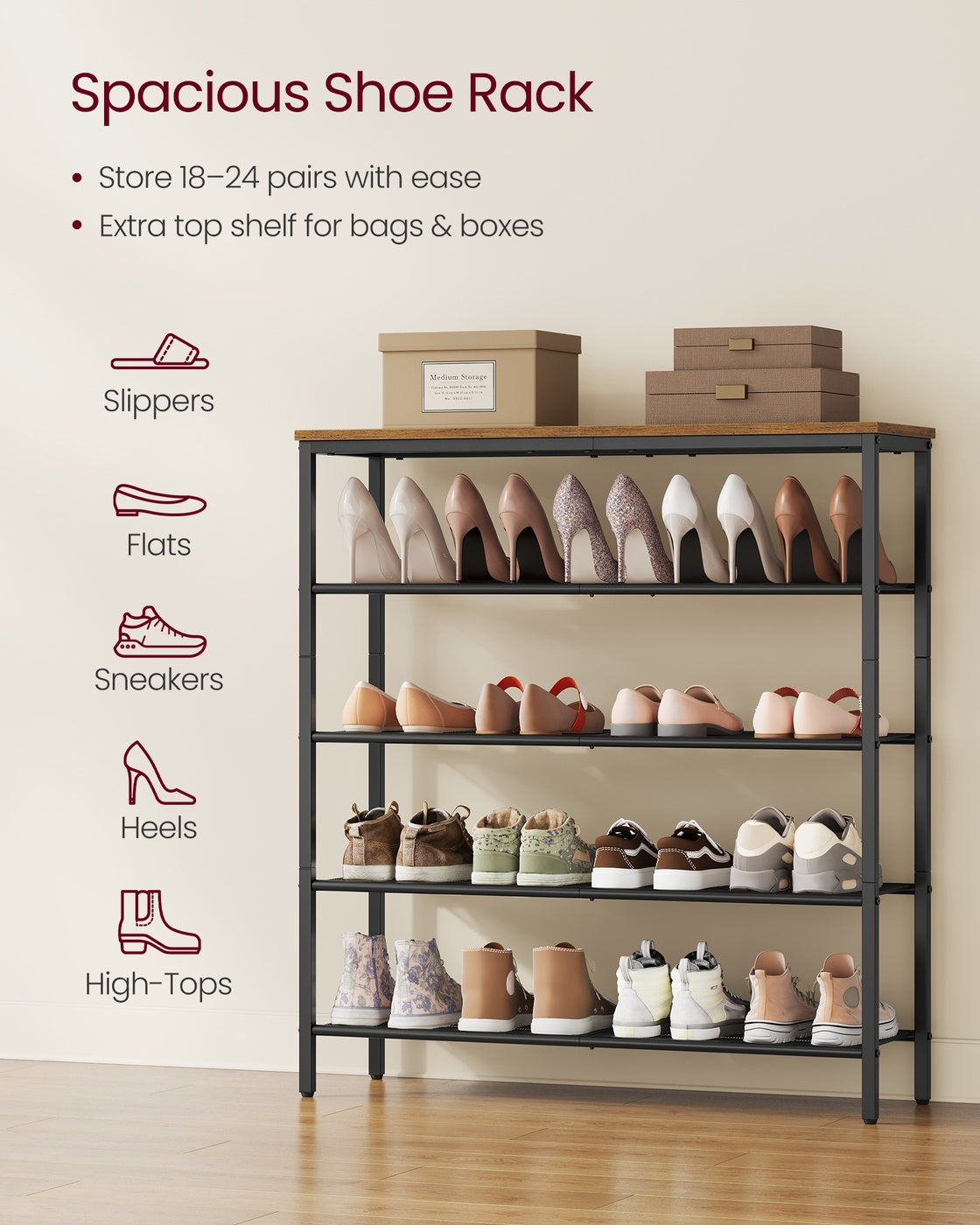 Shoe Rack - Large Shoe Storage Organizer for Closet - Entryway