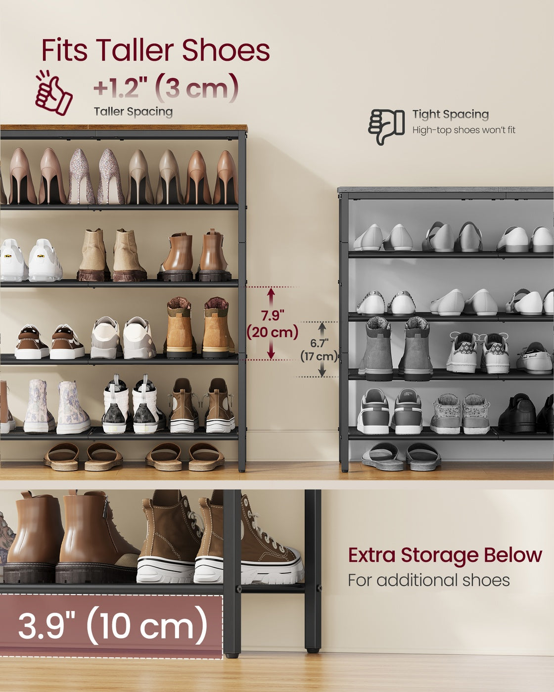 Shoe Rack - Large Shoe Storage Organizer for Closet - Entryway