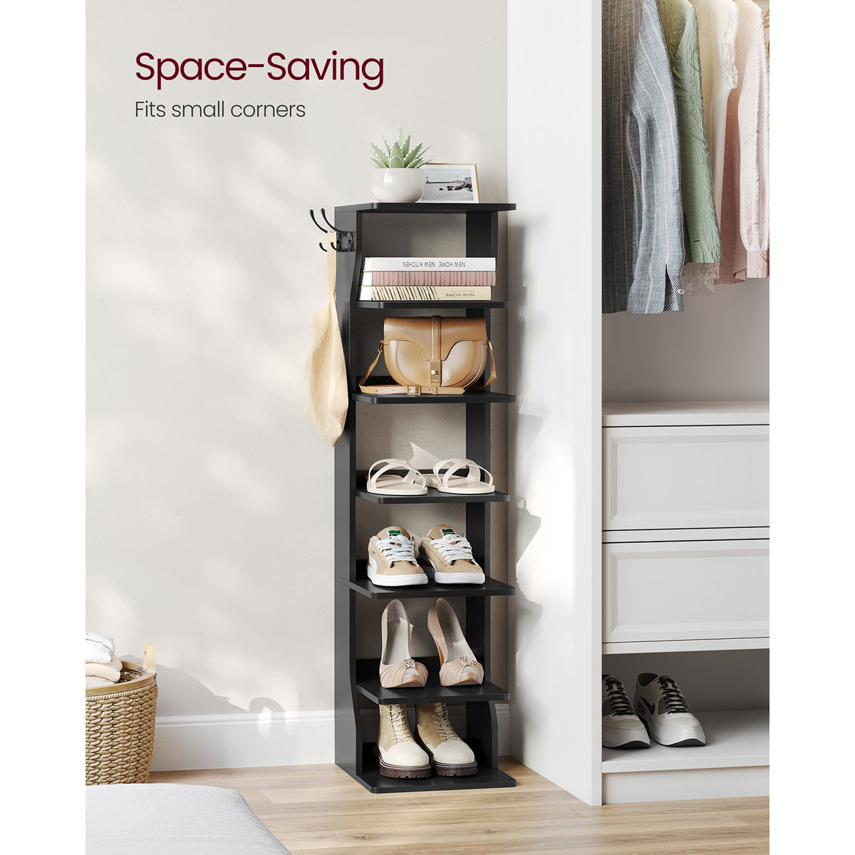Shoe Rack - 9-Tier Vertical - Slim Design - 57.9 inch Tall