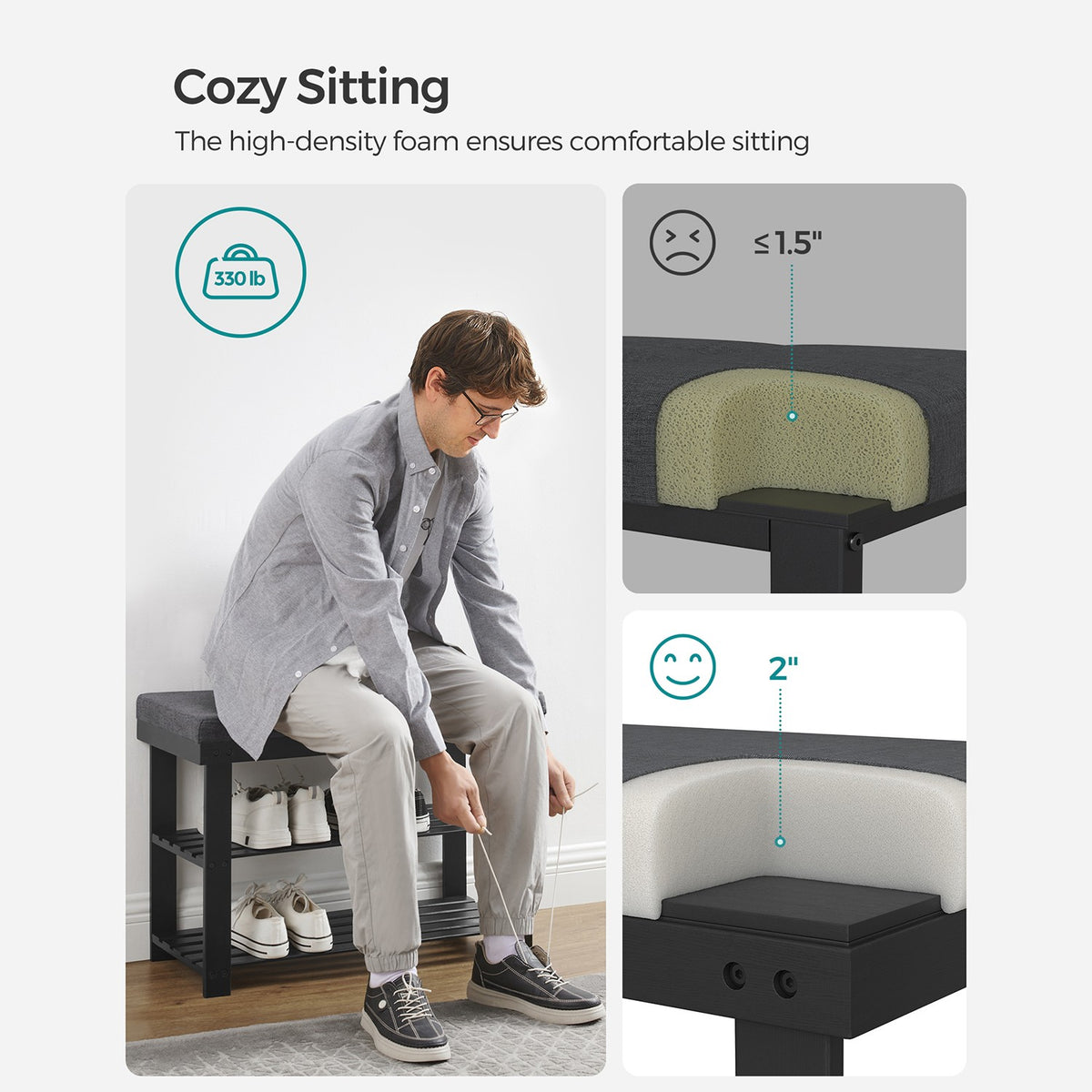 Shoe Organizer with Bench