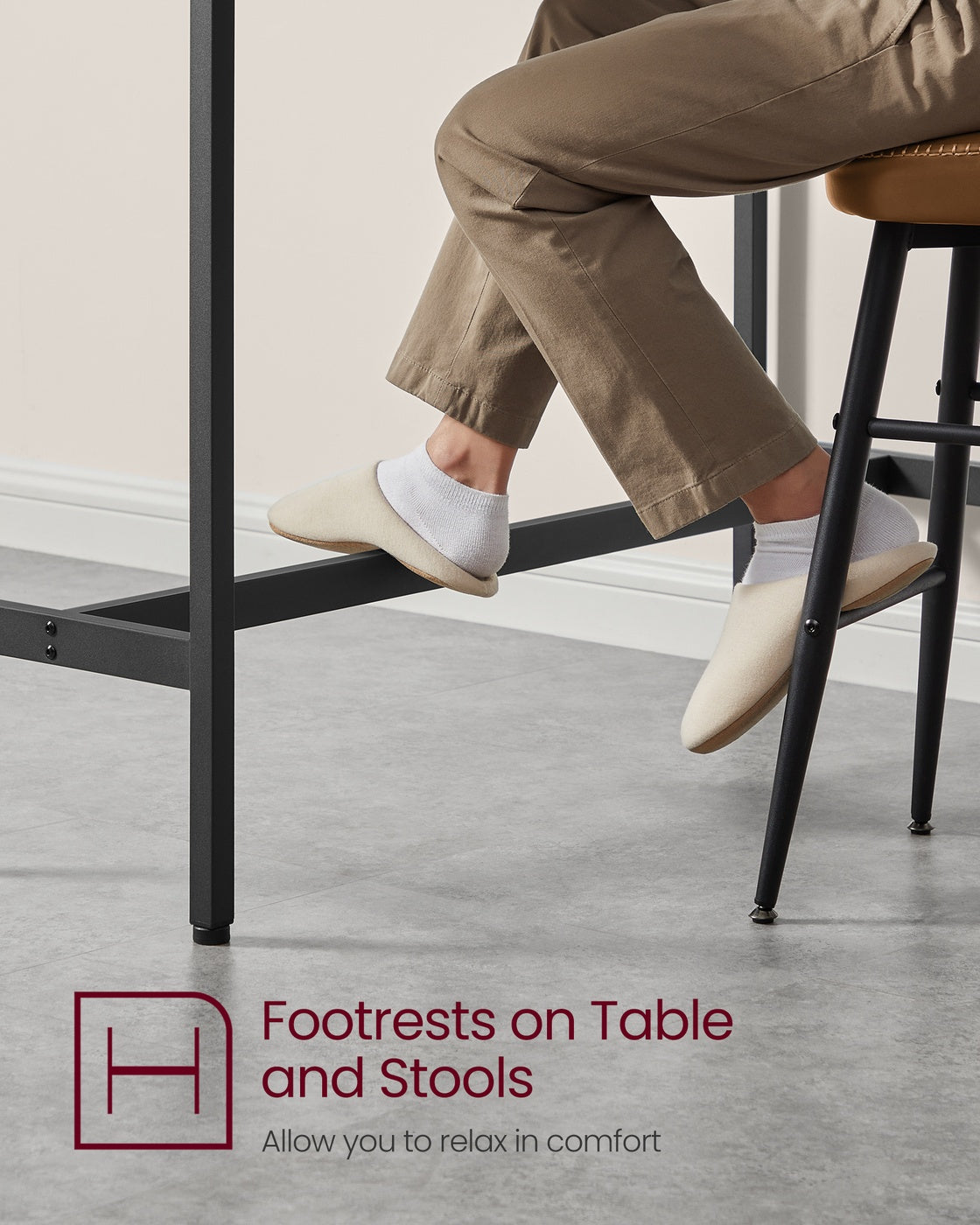 Bar Table - Narrow - 15.7 x 47.2 x 35.4 Inches - Brown and Black - Rustic Brown