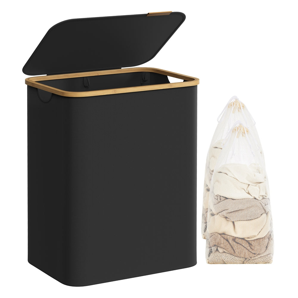 Laundry Hamper - 23.8 Gallons - 16.5 x 12.6 x 27.8 Inches - Mint Green - Ink Black - 20.5”L x 15.2”W x 27.8”H