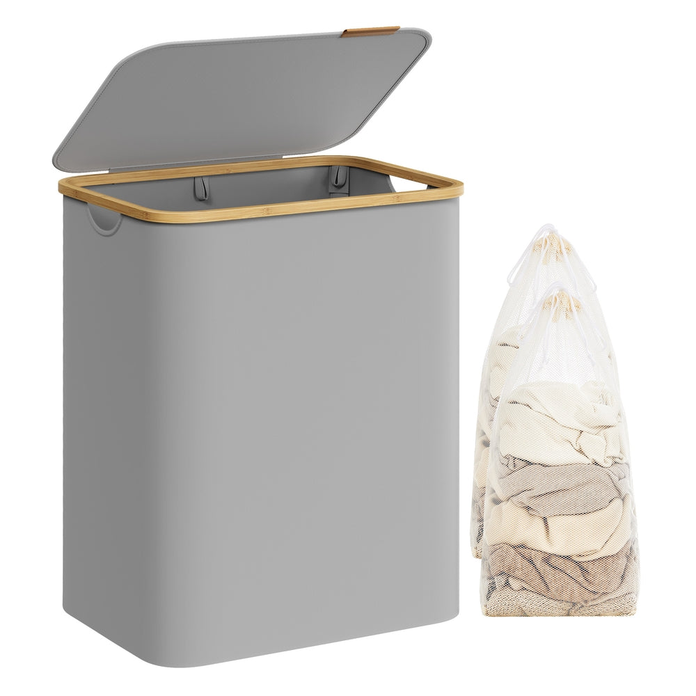 Laundry Hamper - 23.8 Gallons - 16.5 x 12.6 x 27.8 Inches - Mint Green - Dove Gray - 20.5”L x 15.2”W x 27.8”H