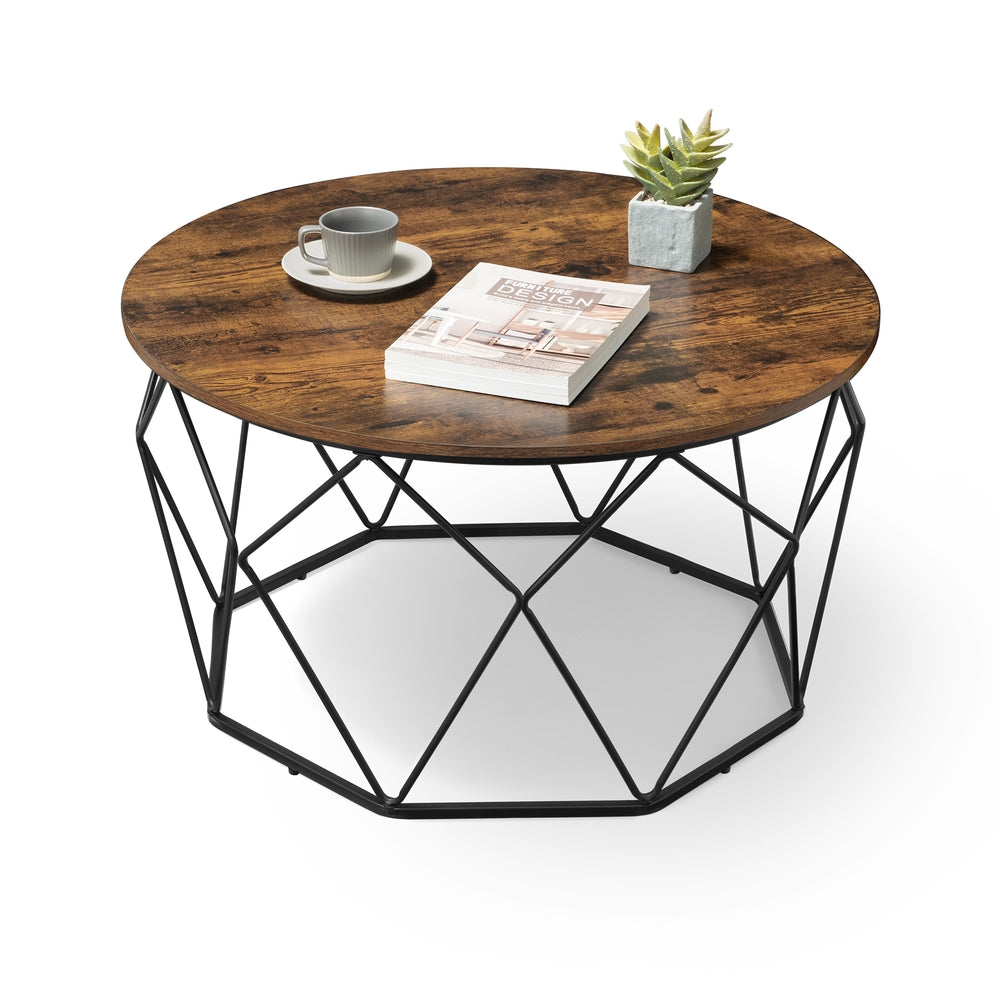 Round Coffee Table with Steel Frame