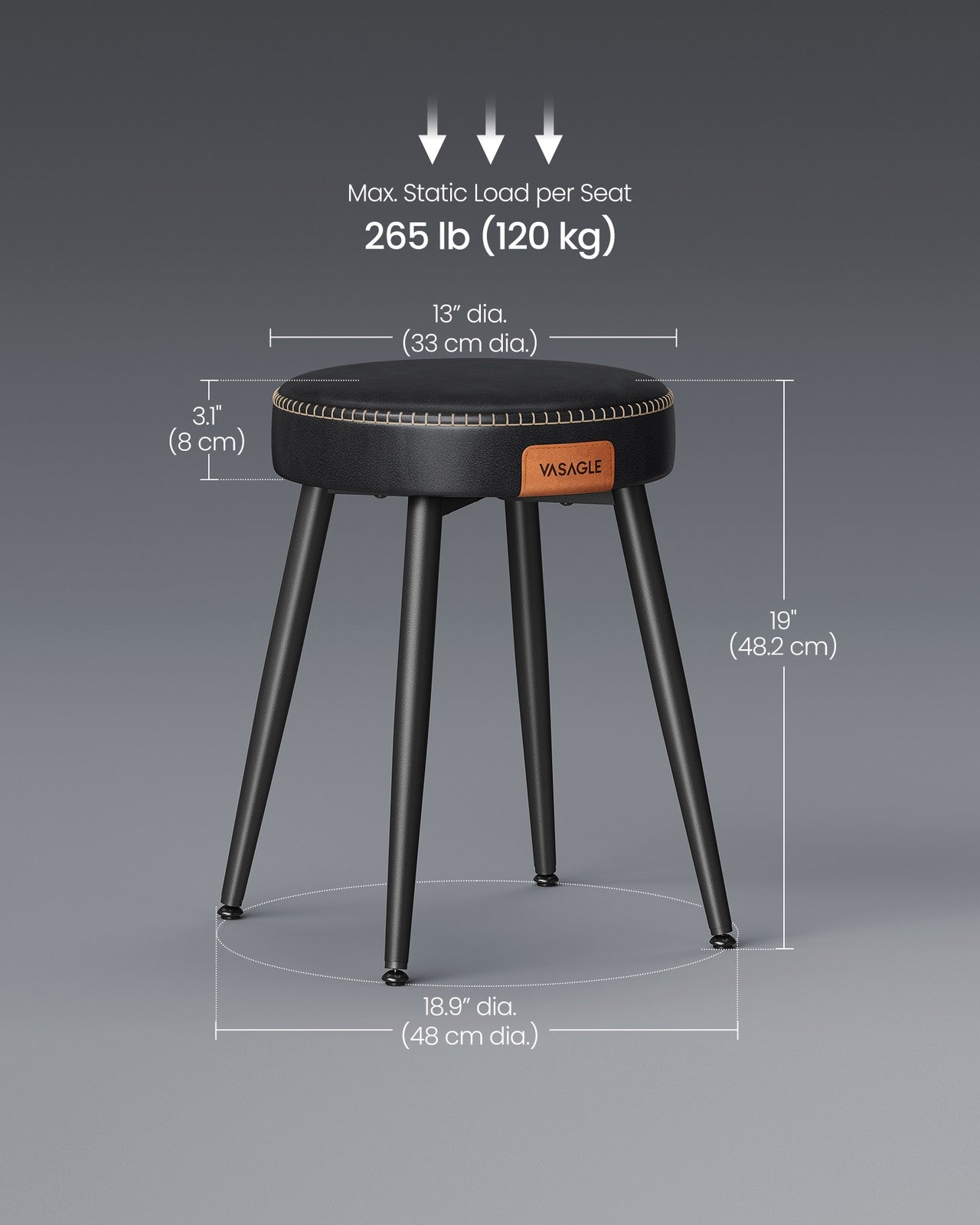 EKHO Collection - Dining Chairs Stools - Set of 2
