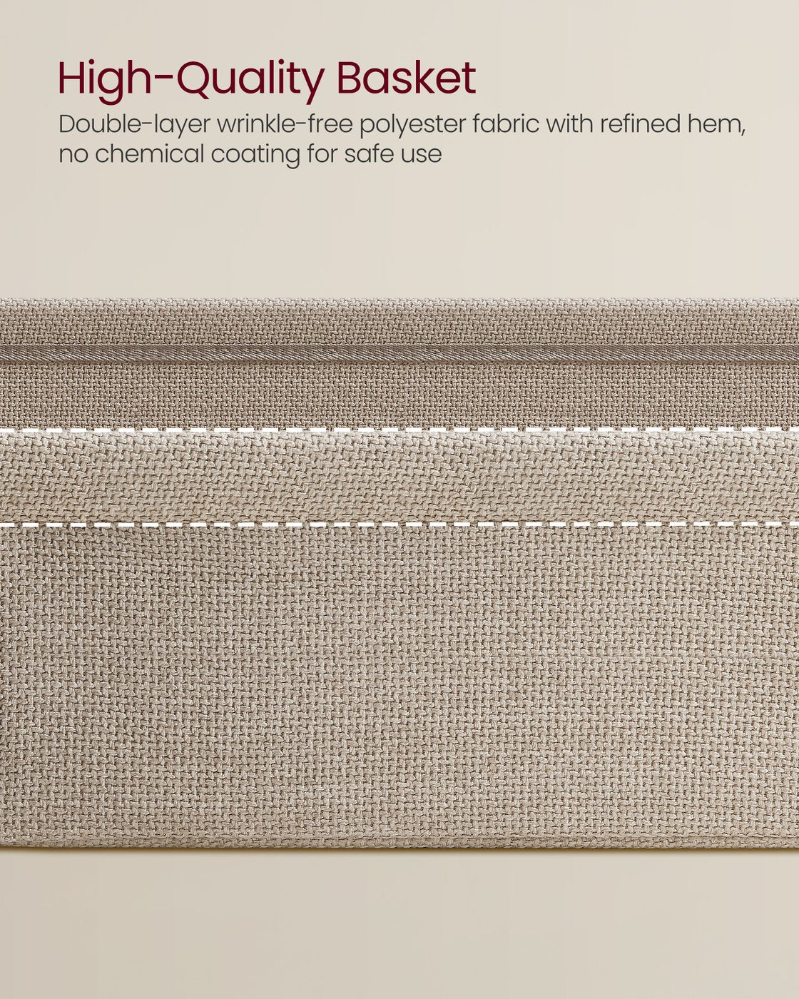 Rectangular Bedside Table with Fabric Basket