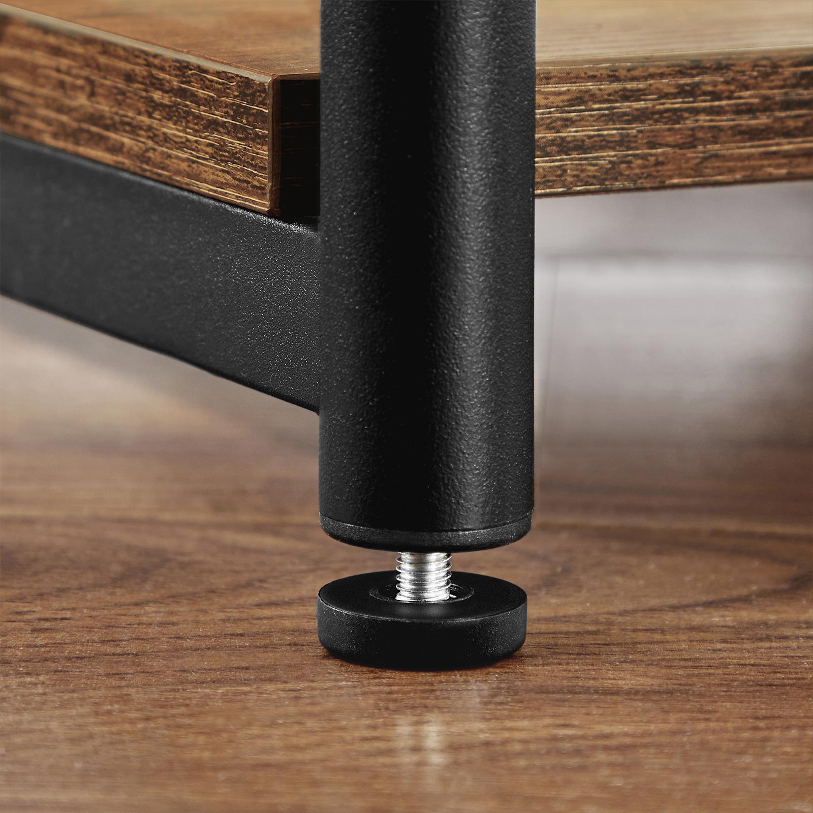 Industrial 2-Tier Small Side Table - Rustic Brown, Black