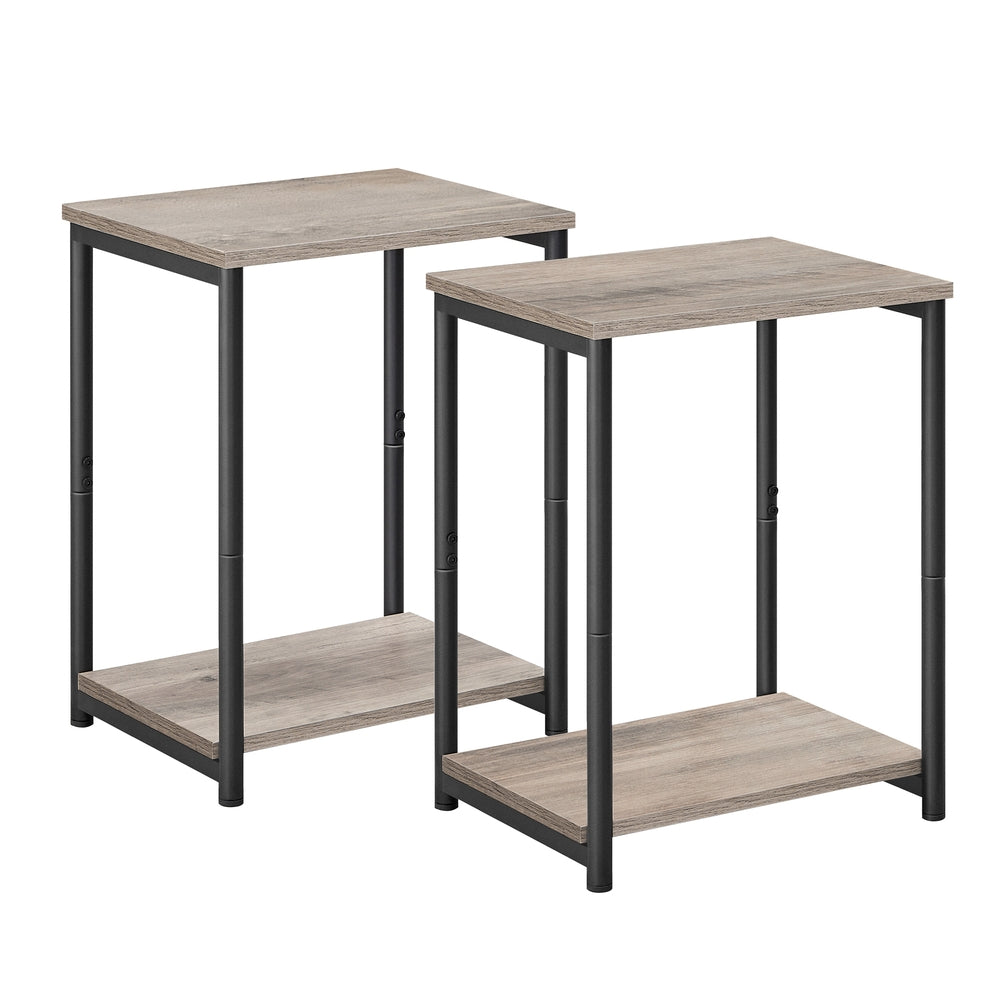 Industrial 2-Tier Small Side Table - Greige, Black