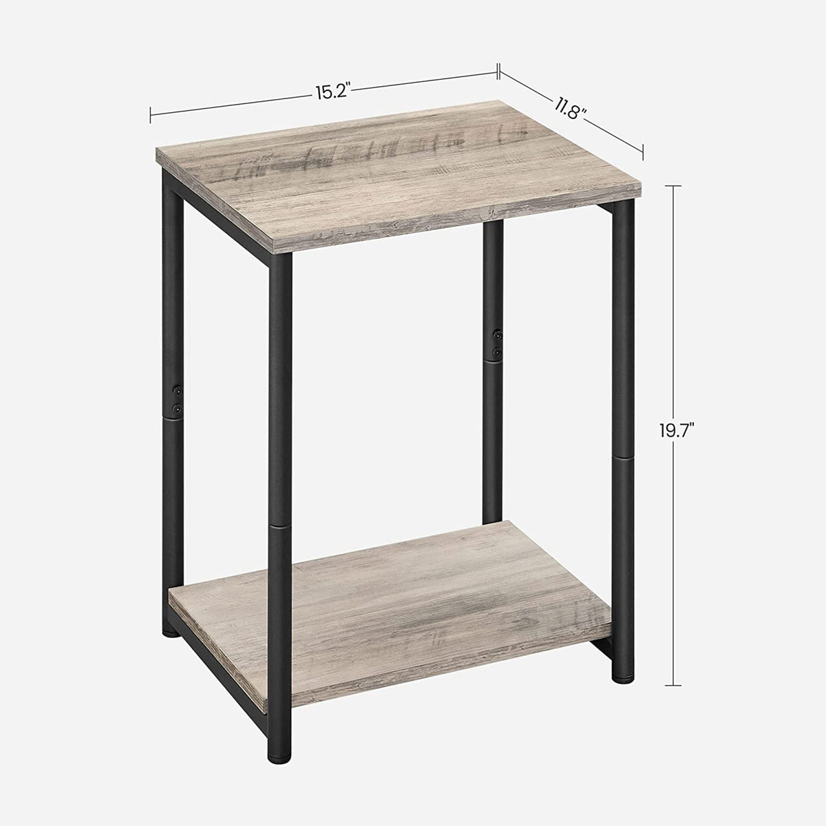 Industrial 2-Tier Small Side Table - Set of 2