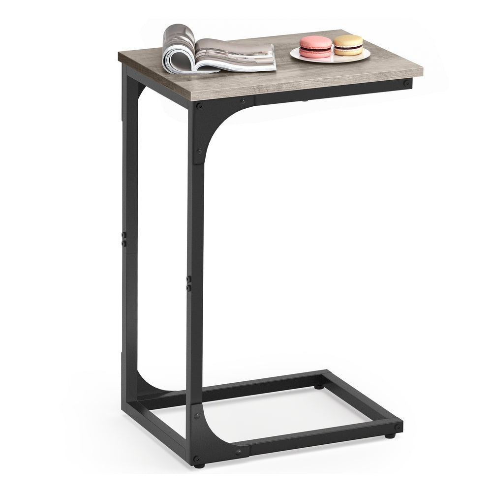 C-Shaped End Table - Greige, Black