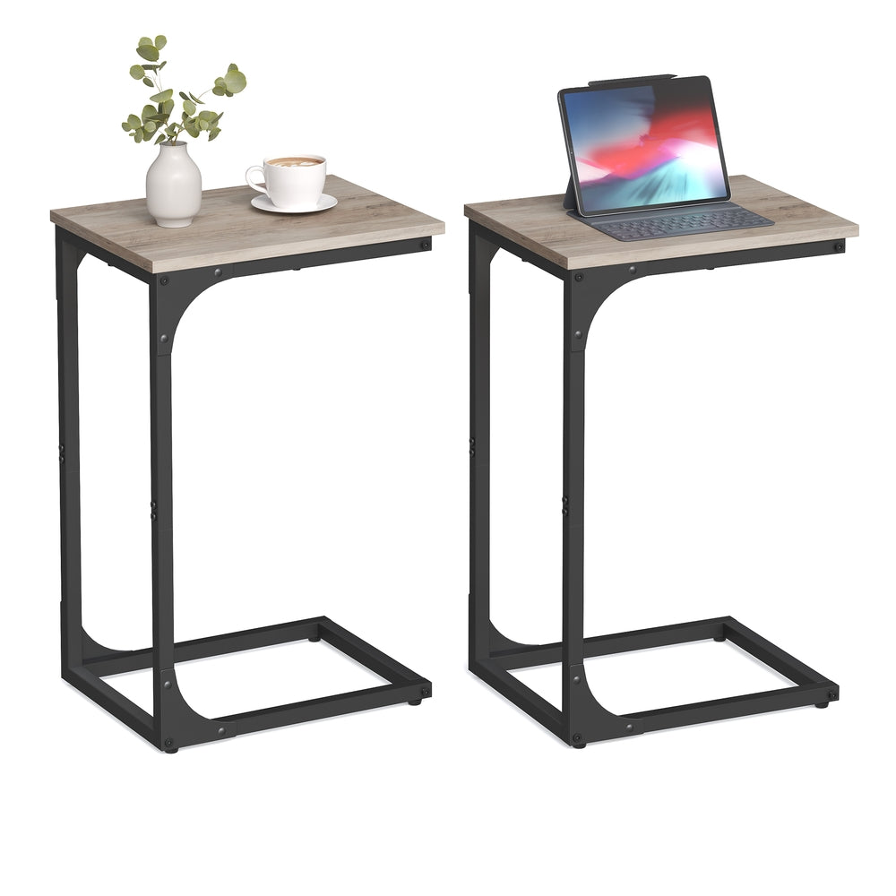 C-Shaped End Table - Greige