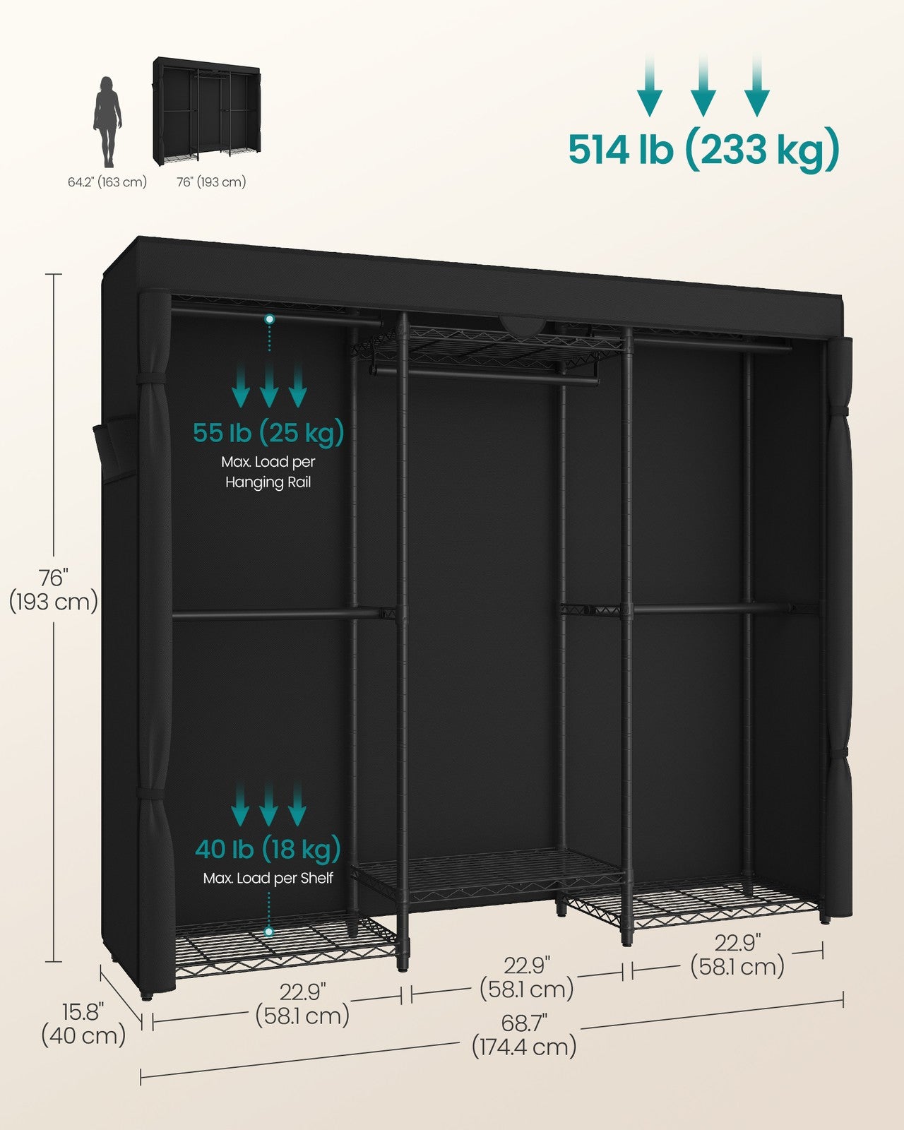 Heavy-Duty Clothes Rack - Garment Rack