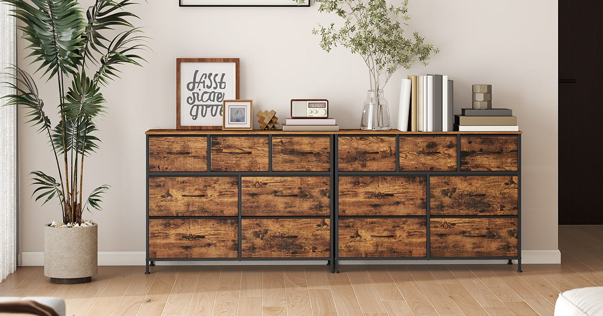 Dresser for Bedroom - Wide Dresser with 7 Fabric Drawers