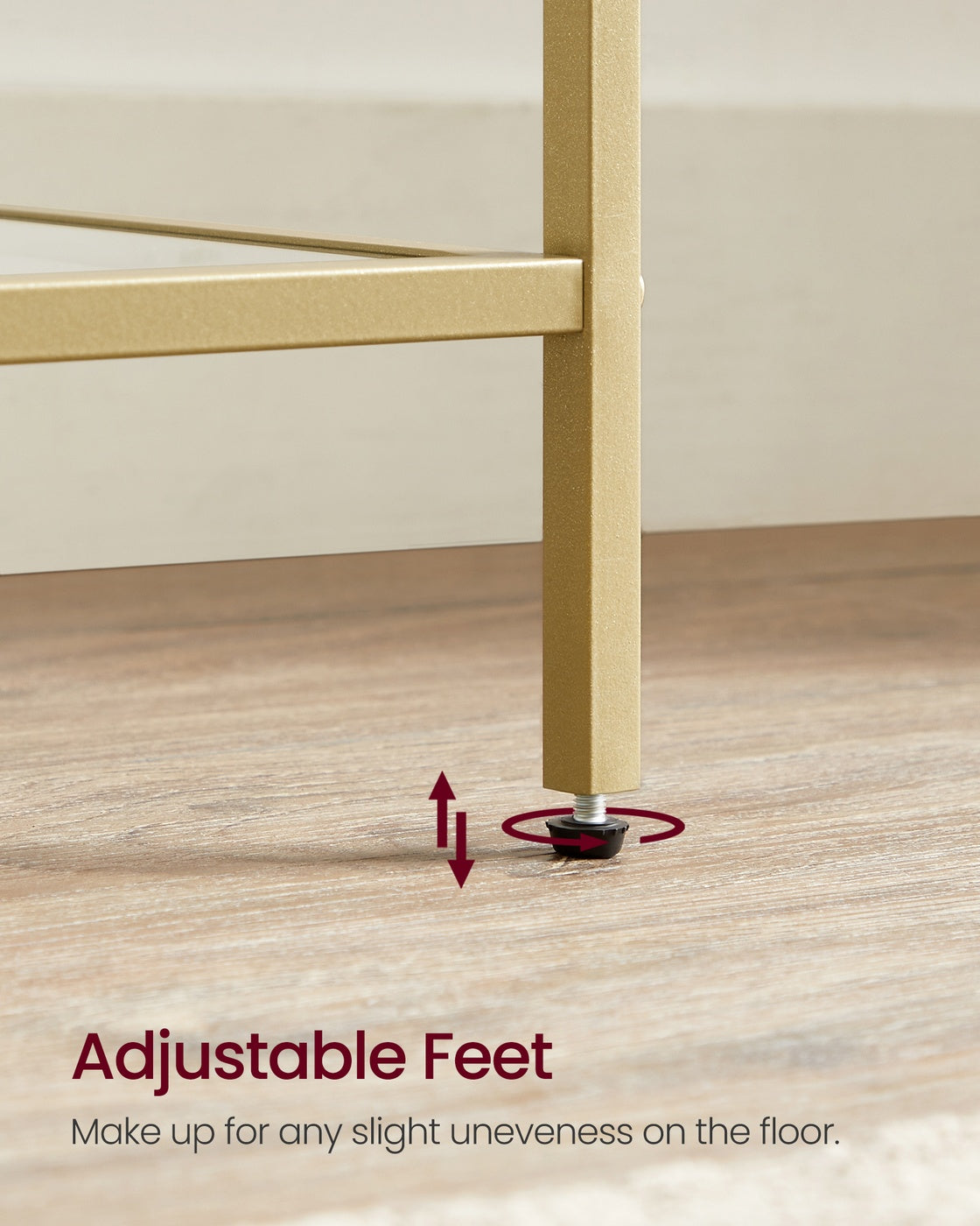 5-Tier Bookcase - Slim Shelving Unit - Gold
