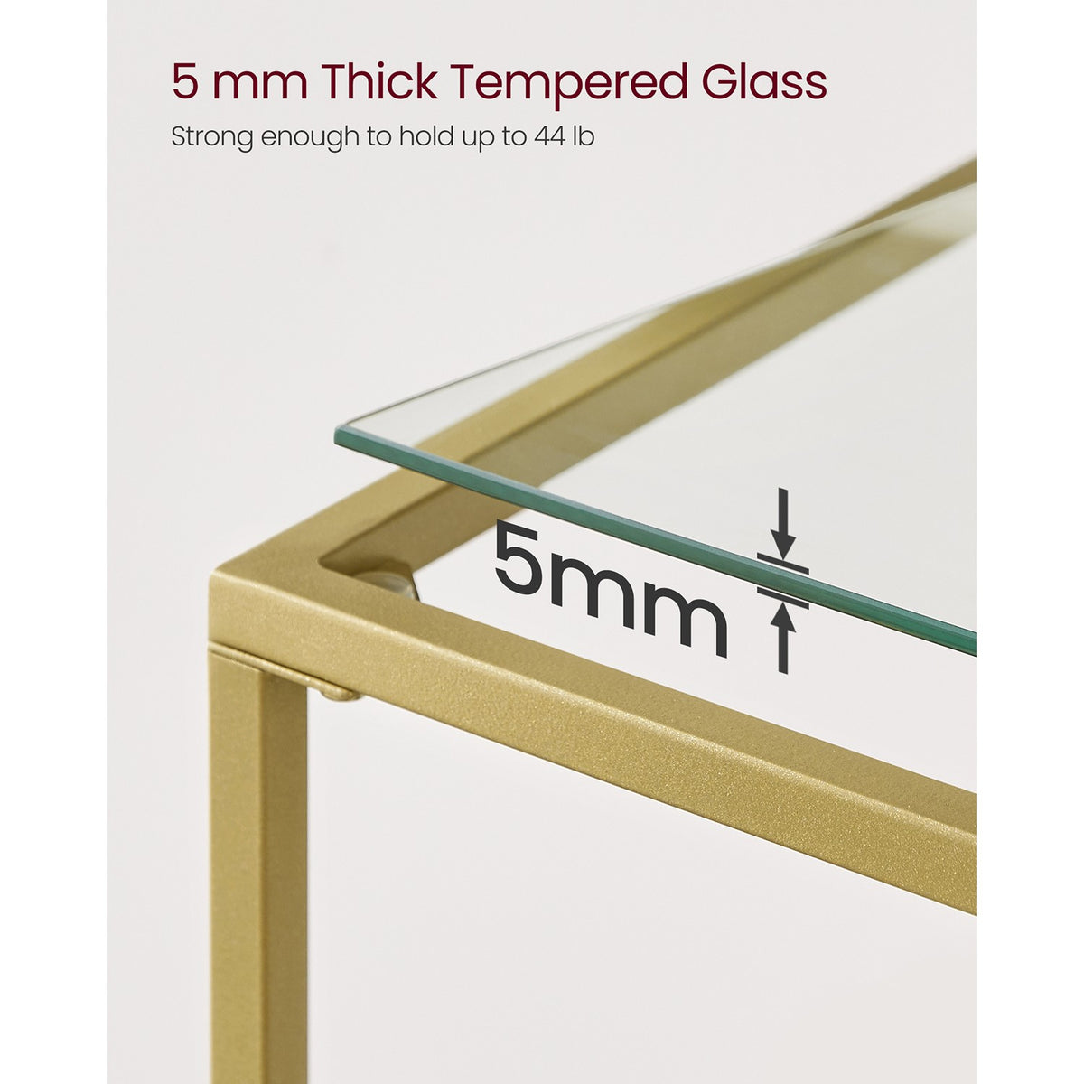 Console Sofa Table - 39.4-Inch - Tempered Glass Top