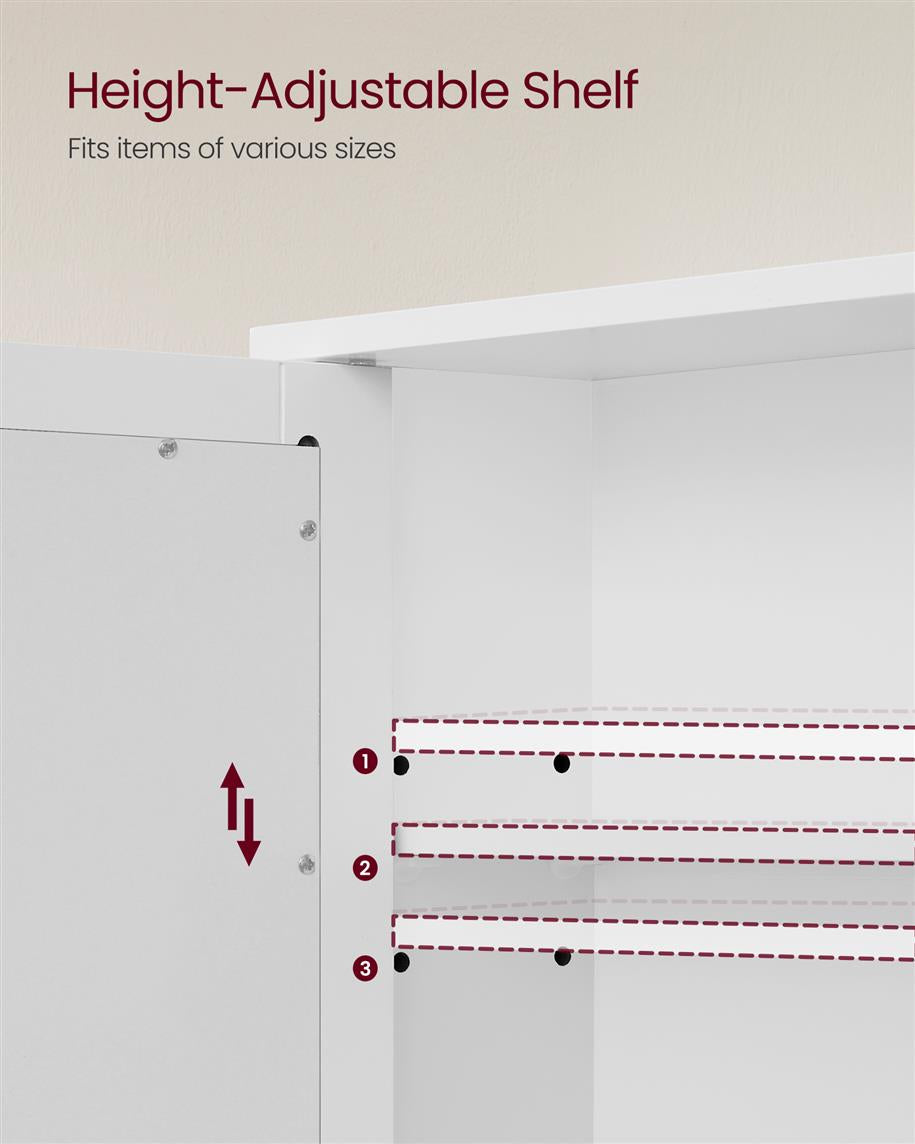 Bathroom Cabinet with Mirror - White