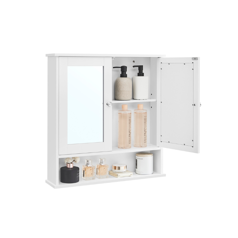 Bathroom Cabinet with Mirror - White