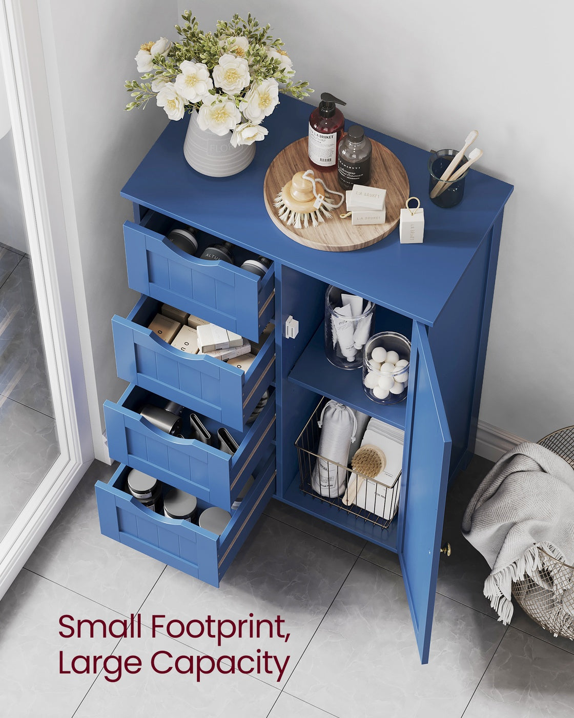 Freestanding Storage Cabinet - 32 inch - 2 Drawers and Adjustable Shelf