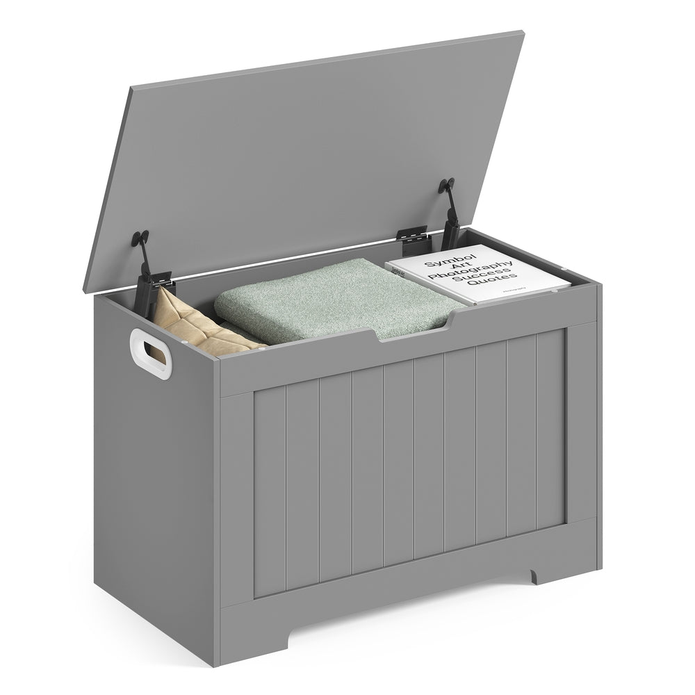 29.9 Inches Width Storage Chest with 2 Safety Hinges - Dove Gray