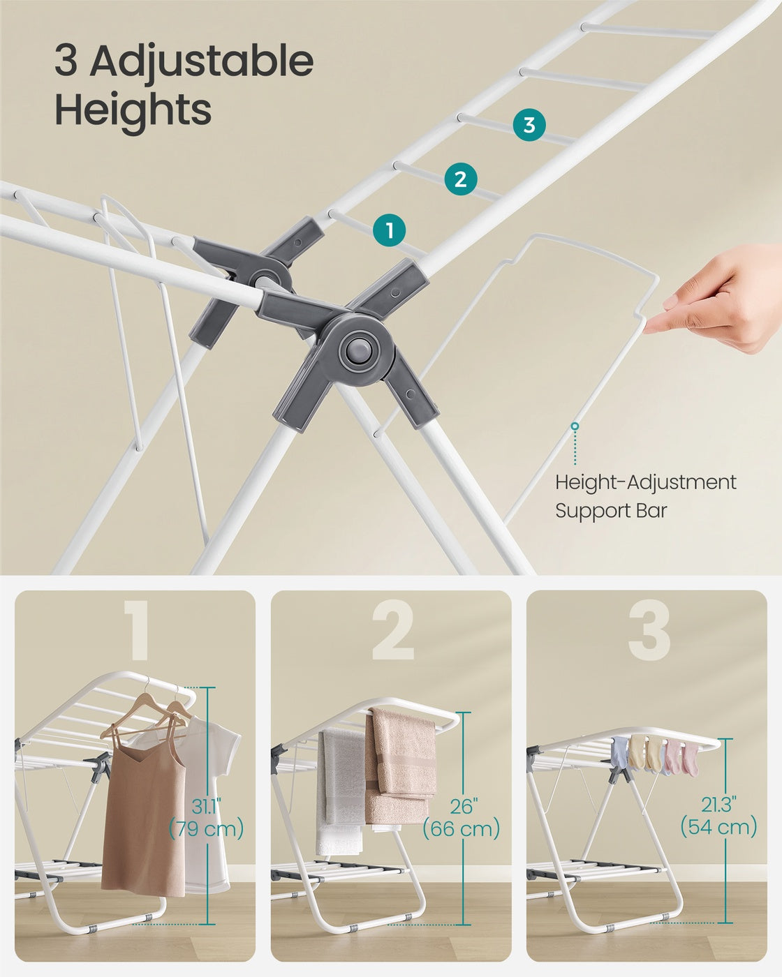 Small Foldable Clothes Drying Rack - 2-Level