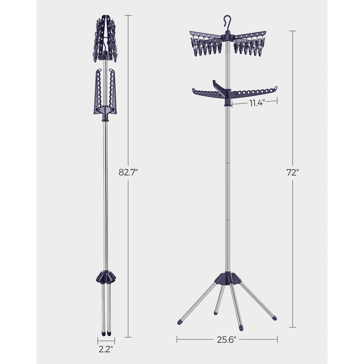 Folding Clothes Drying Rack - 59-Inch - Space-Saving
