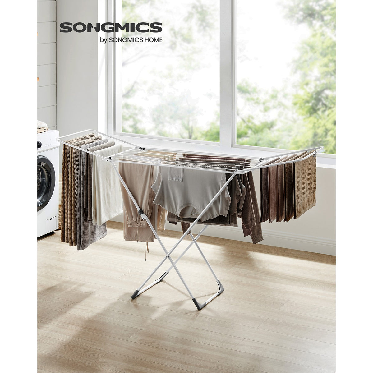 Clothes Drying Rack - Foldable Space-Saving - With Gullwings