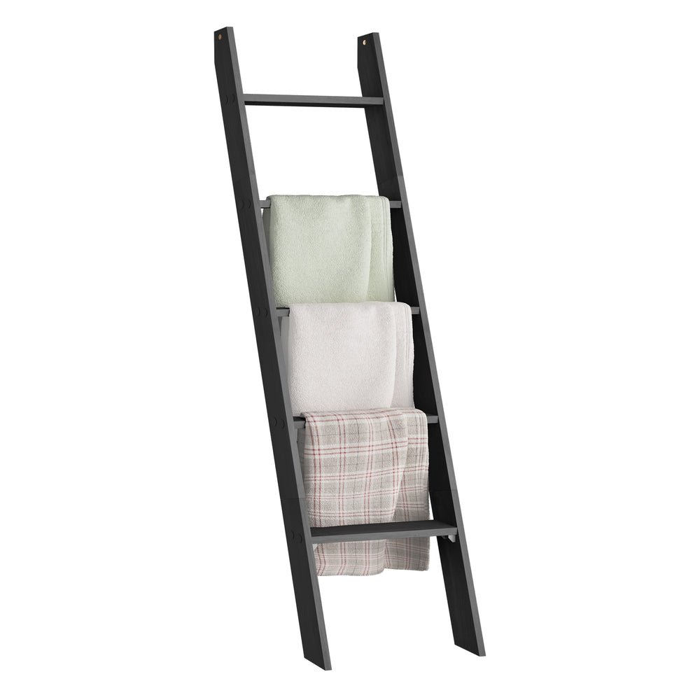 Blanket Ladder Decorative Farmhouse for the Living Room - Ebony Black