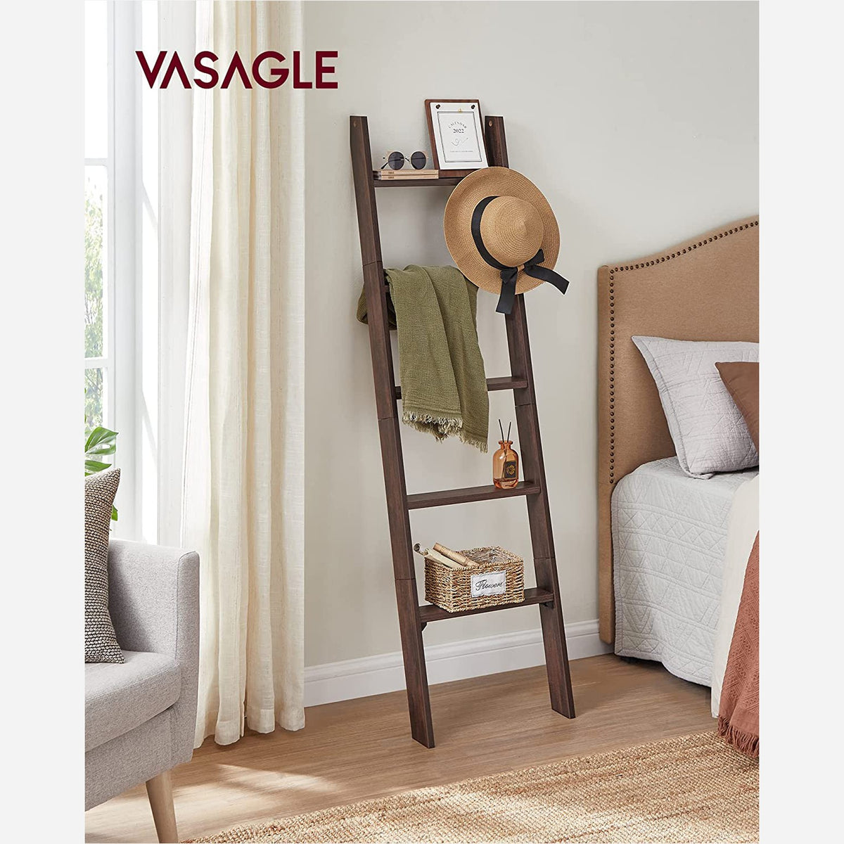 Blanket Ladder - 5-Tier - Farmhouse Style - For the Living Room