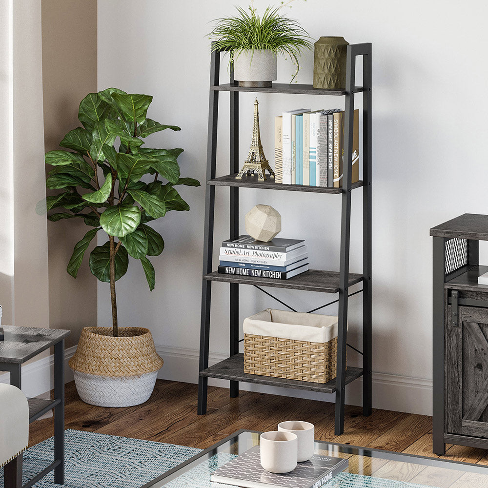 Ladder Shelf - 4-Tier - Steel Frame - 213 lb Capacity