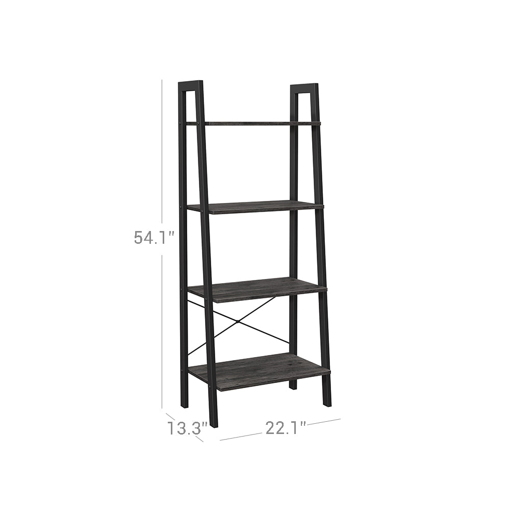 Ladder Shelf - 4-Tier - Steel Frame - 213 lb Capacity
