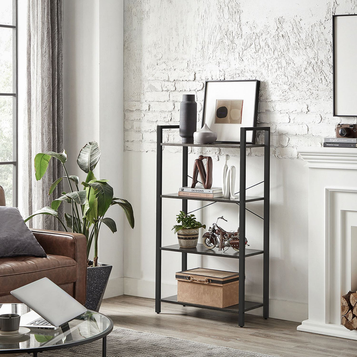 Bookcase - 4-Tier - Steel Frame