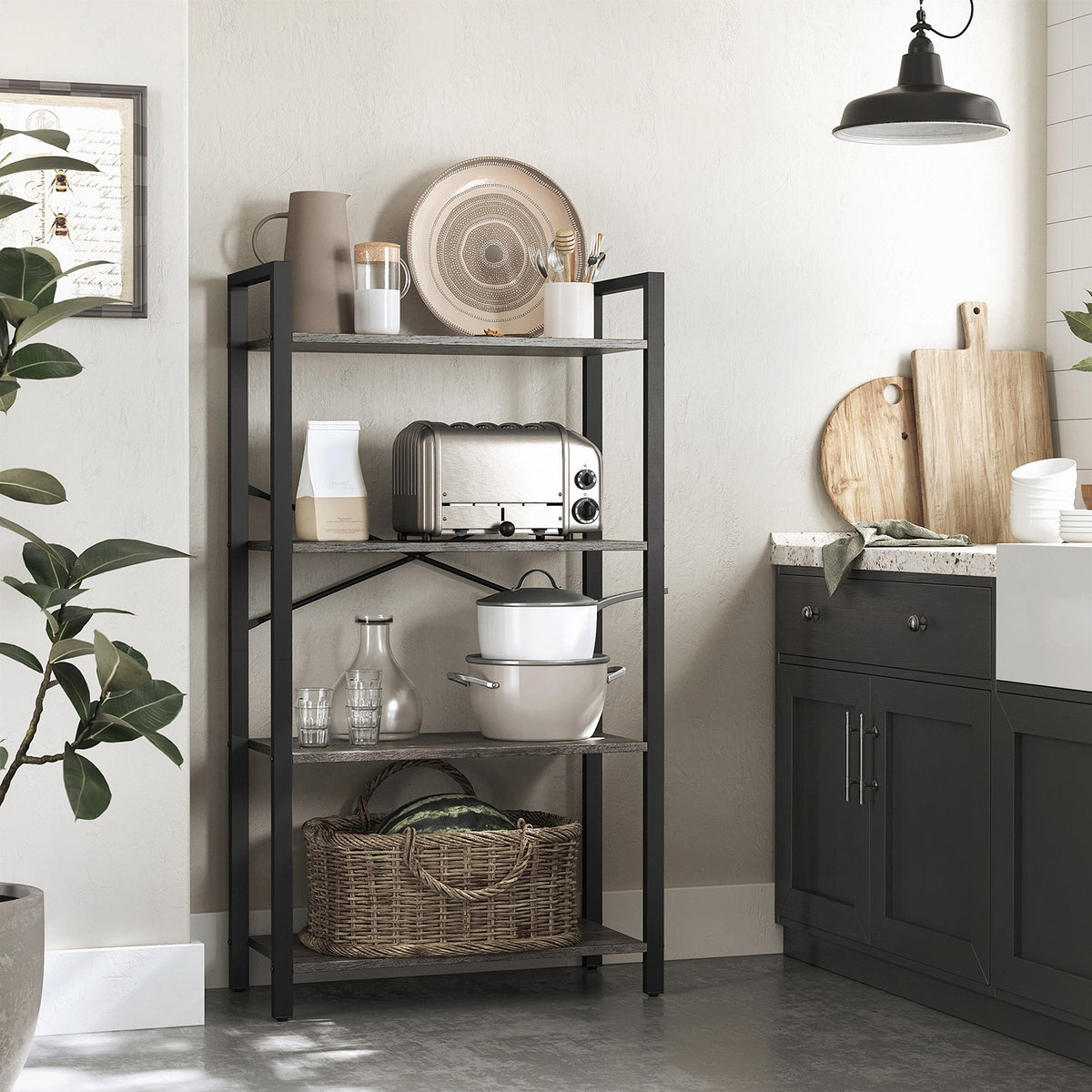 Bookcase - 4-Tier - Steel Frame