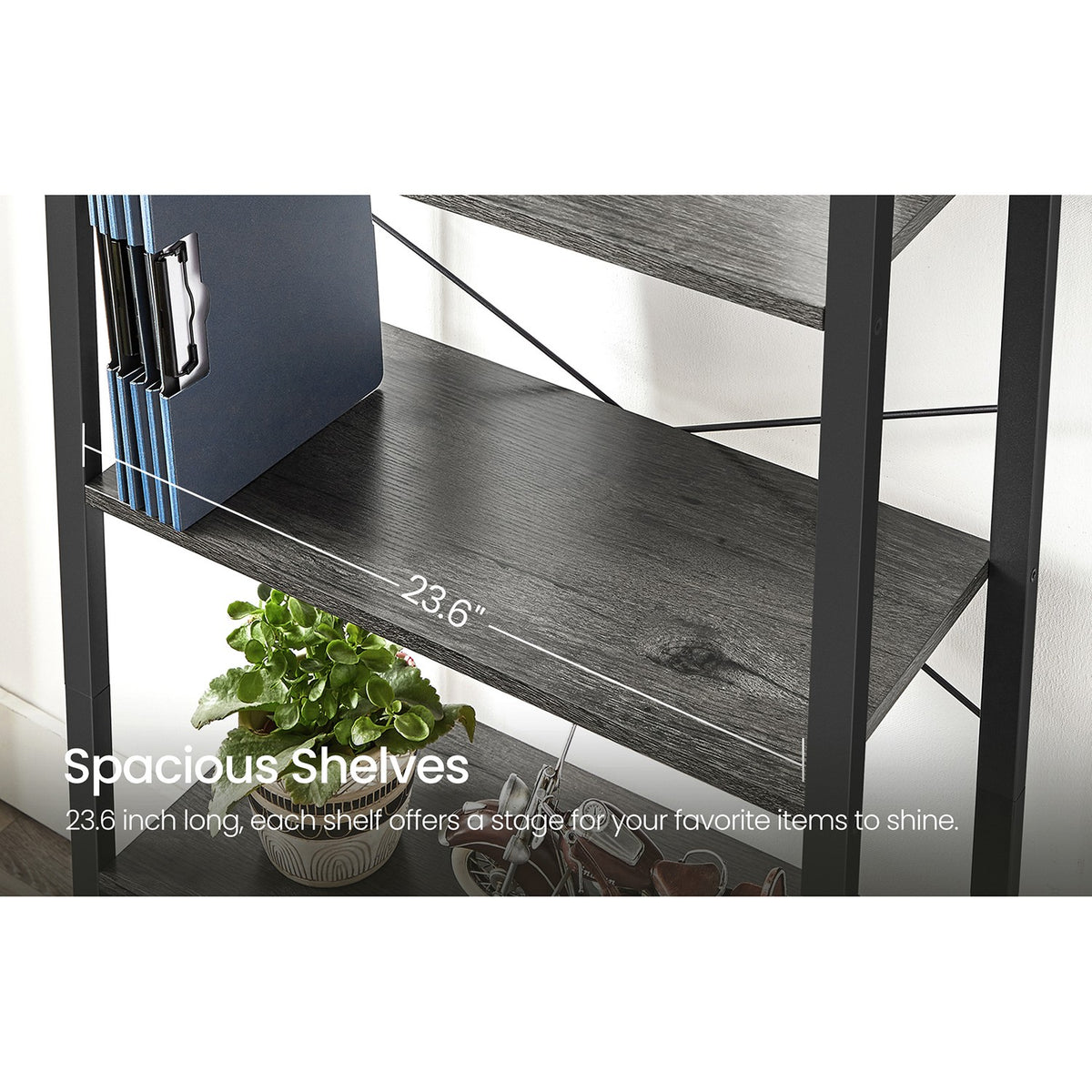 Bookcase - 4-Tier - Steel Frame