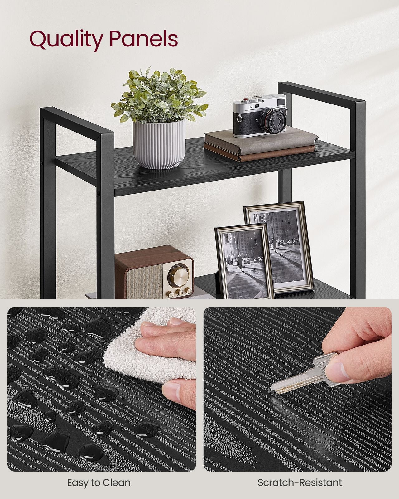 5-Tier Bookshelf with Steel Frame