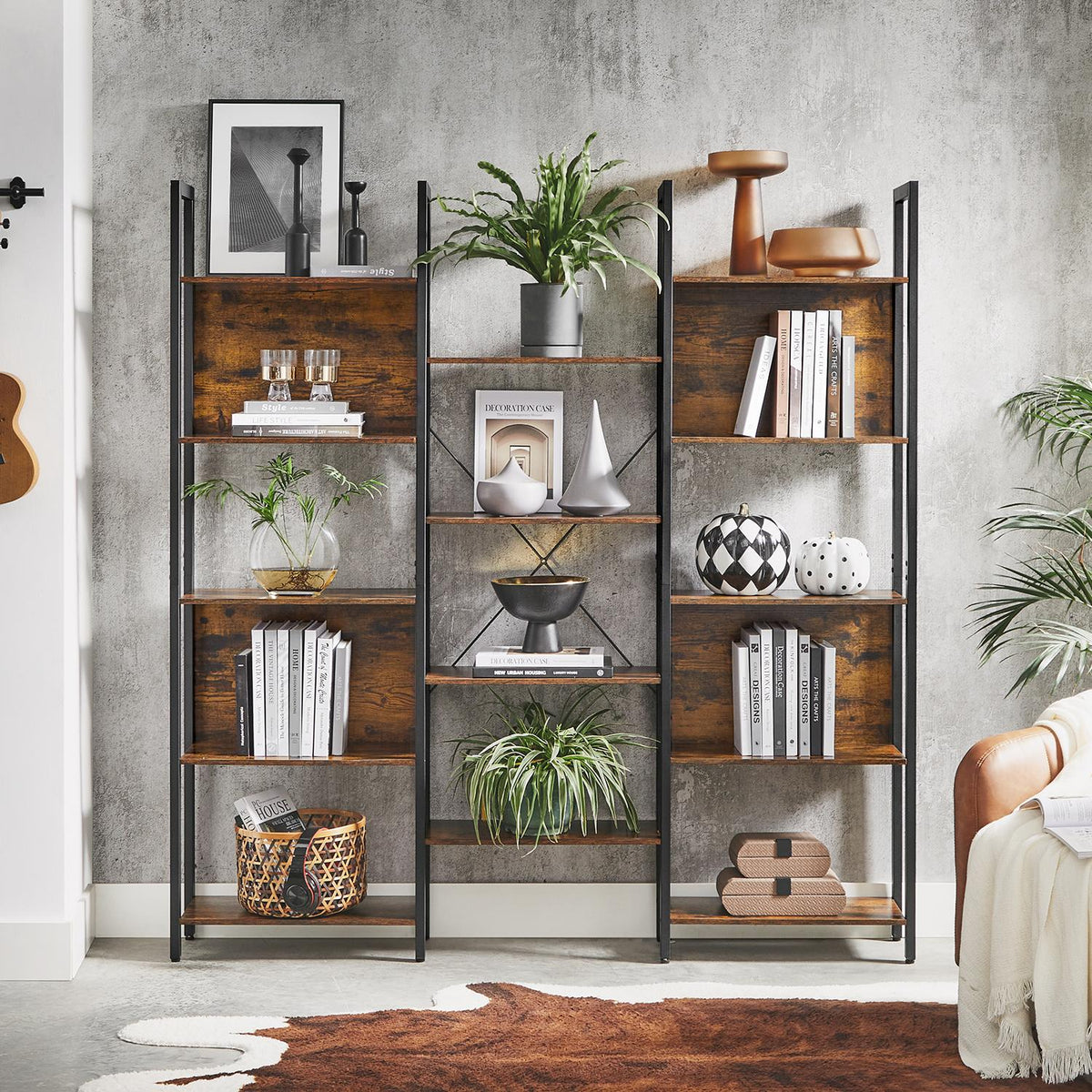 5-Tier Bookcase with 14 Shelves