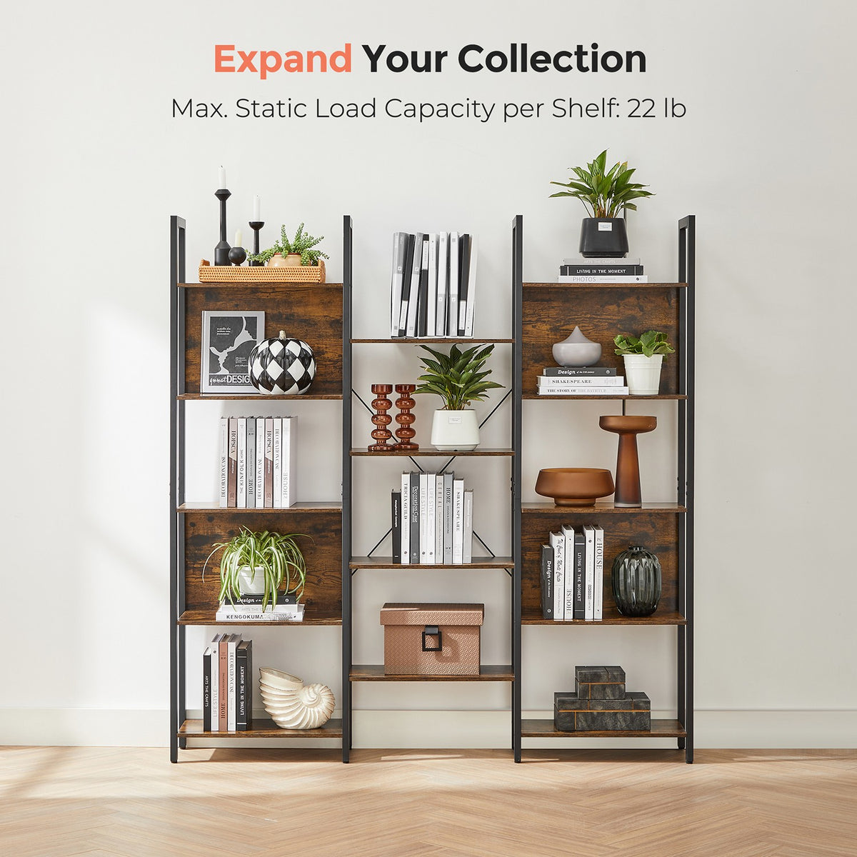 5-Tier Bookcase with 14 Shelves