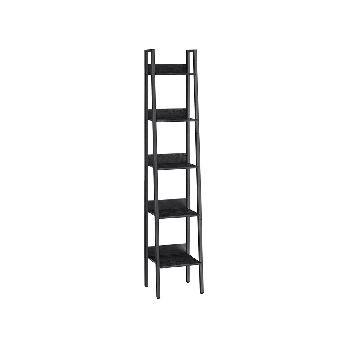 Bookcase - 5-Tier Narrow Design - Industrial Steel Frame - 67 inch