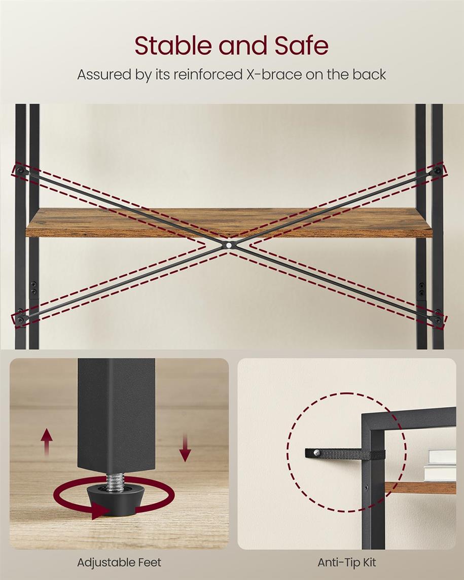 4-Tier Tall Bookshelf