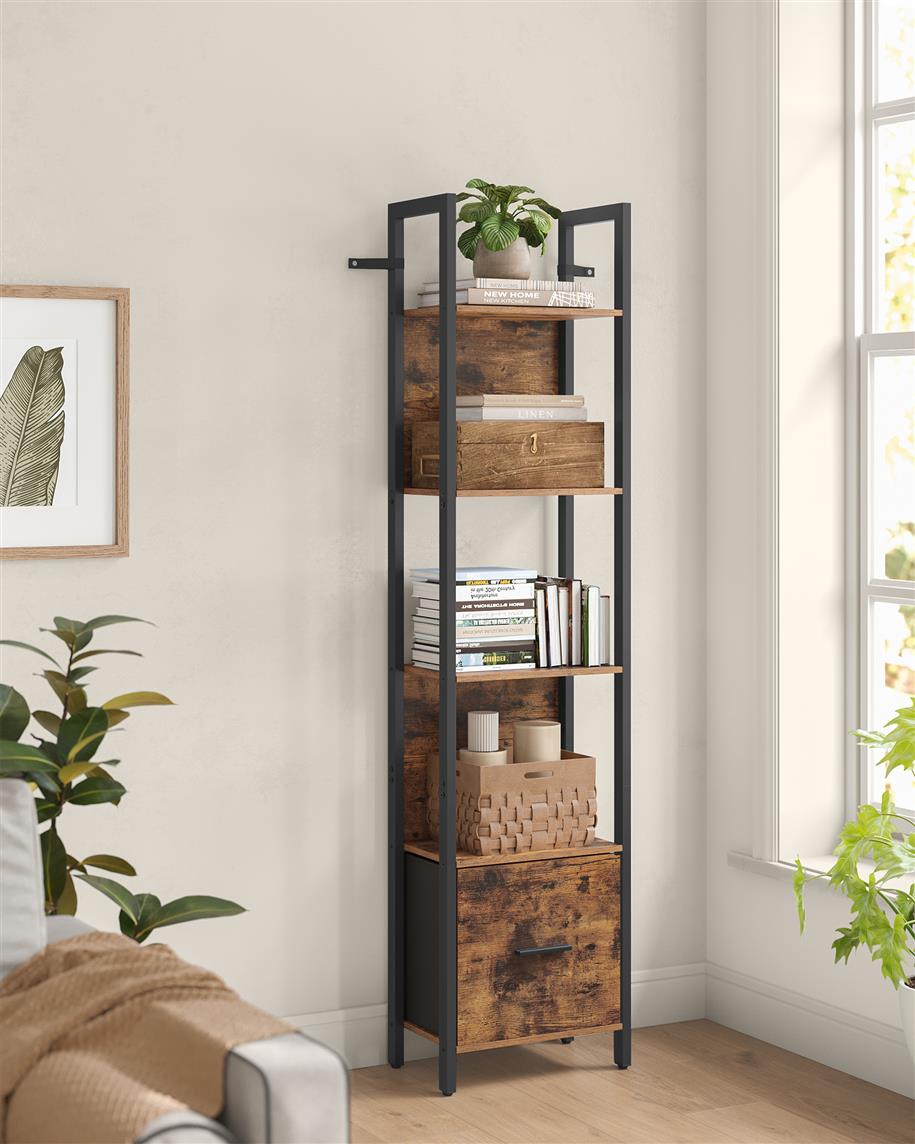 5-Tier Book Shelf with Drawer