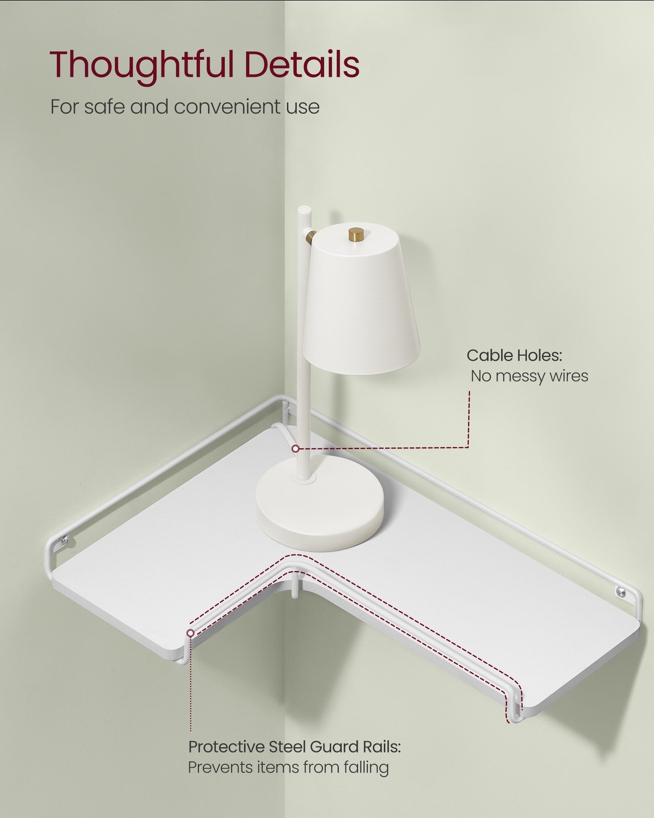 Corner Shelf Wall Mount Set of 2 - Black