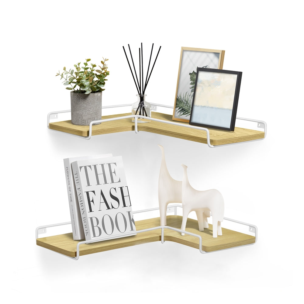 Corner Shelf Wall Mount Set of 2 - Natural White