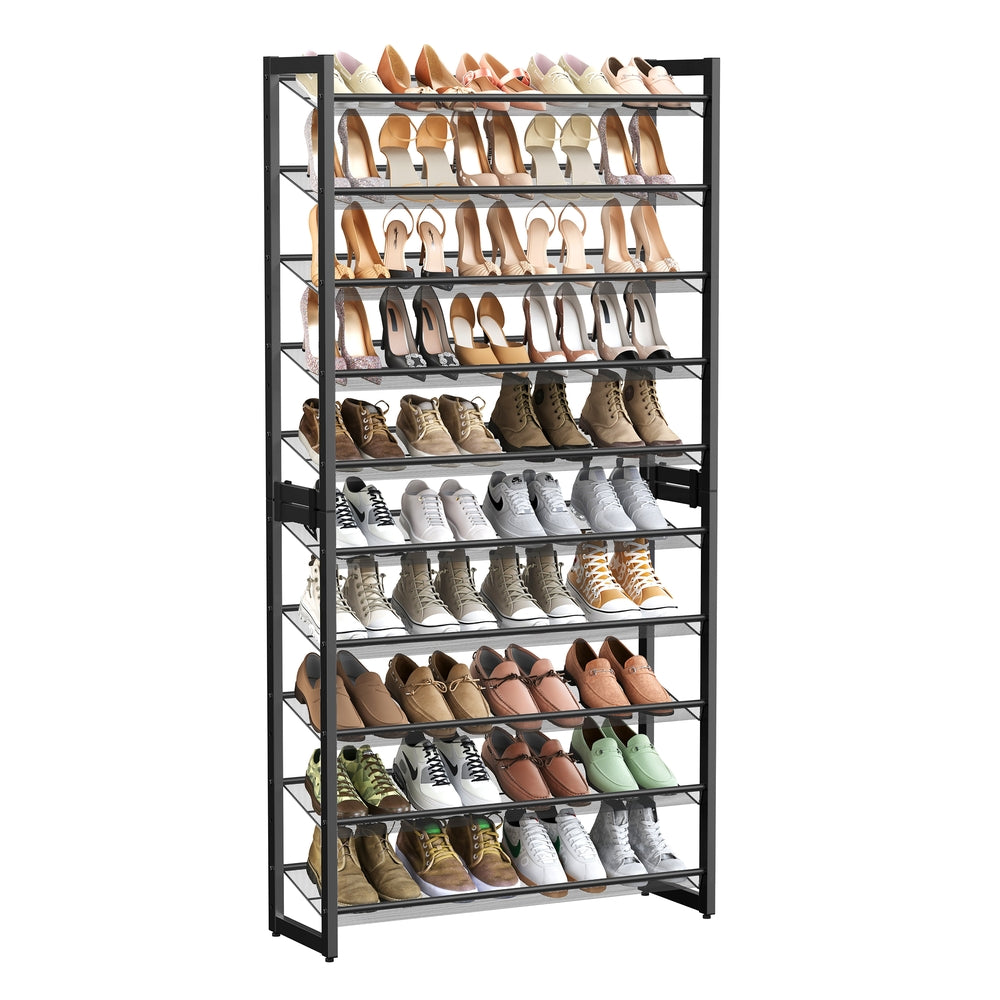 8-Tier Metal Shoe Organizer - Black - 12.1"D x 36.4"W x 64.4"H