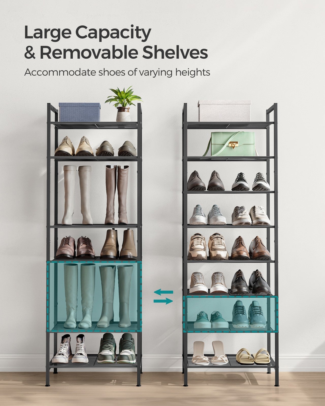 8 Tier Metal Narrow Shoe Rack