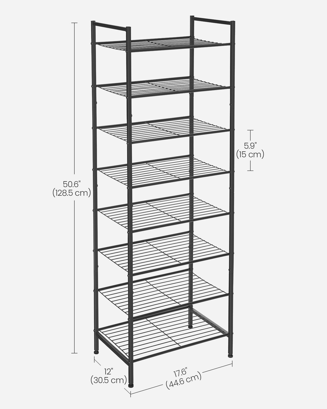 8 Tier Metal Narrow Shoe Rack