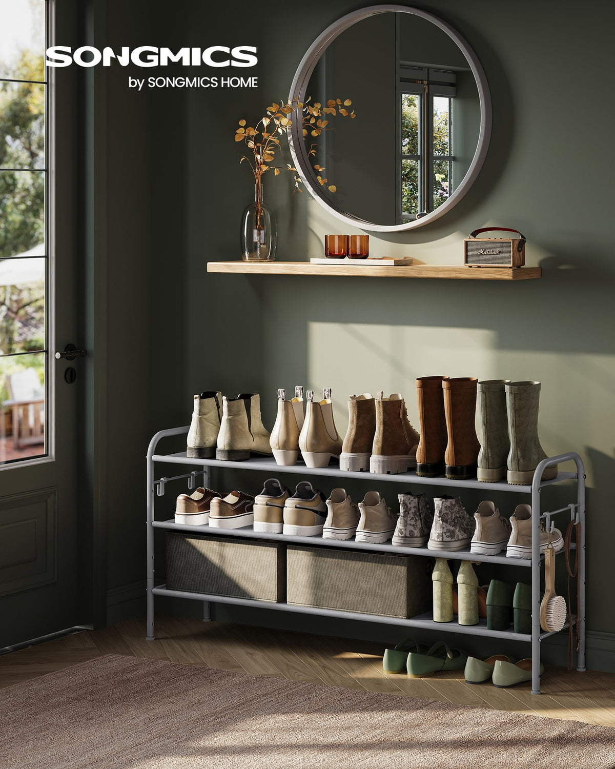 Shoe Organizer - 2-Tier - Height-Adjustable - Holds 12 Pairs