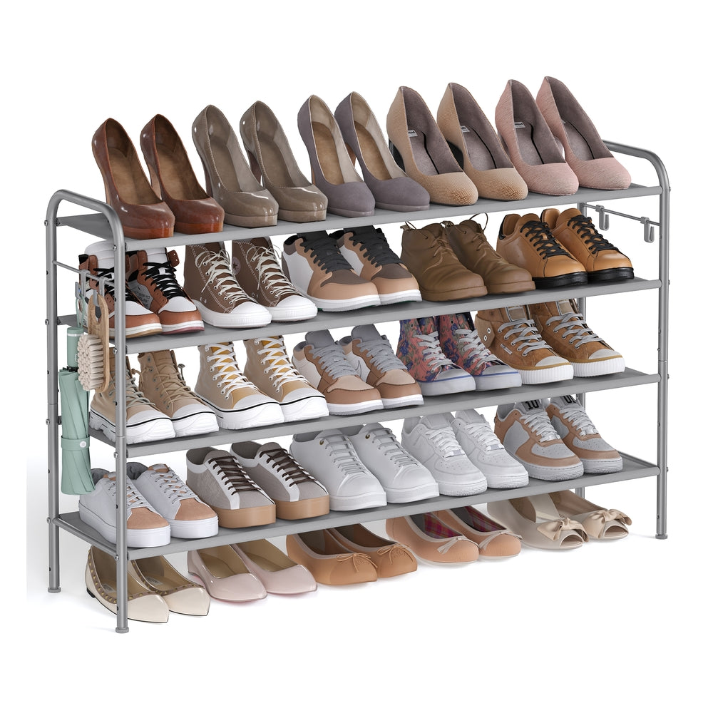 2 Tier Shoe Organizer Holds Up to 12 Pairs of Shoes - Dove Gray - 11"D x 44.9"W x 27.5"H