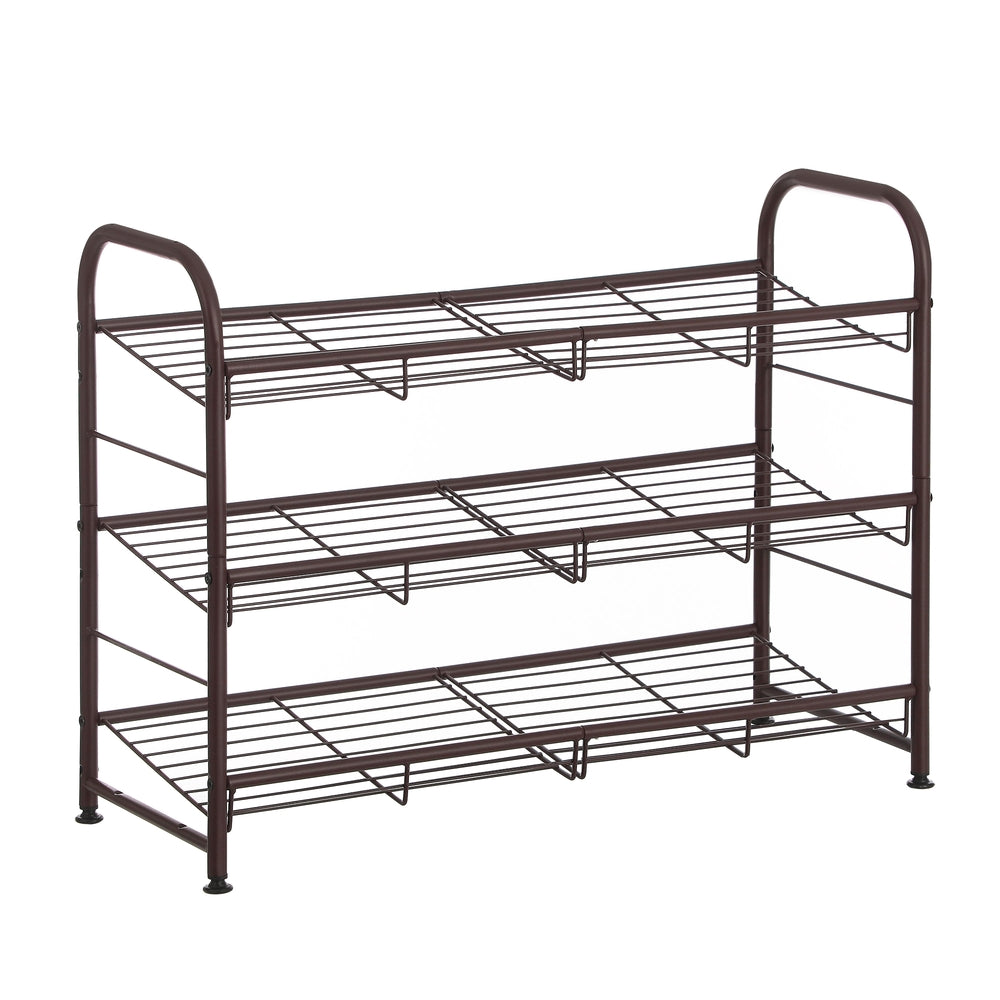 Shoe Rack - 3 Tier Shoe Organizer for Closet - Holds Up to 12 Pairs of Shoes - Shoe Rack for Front Door Entrance