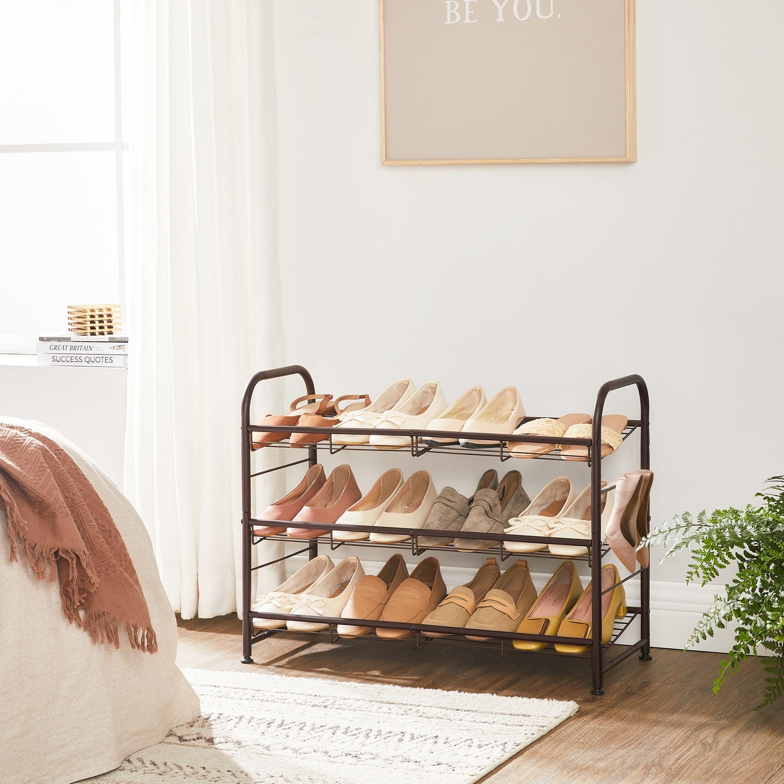 Shoe Rack - 3 Tier Shoe Organizer for Closet - Holds Up to 12 Pairs of Shoes - Shoe Rack for Front Door Entrance